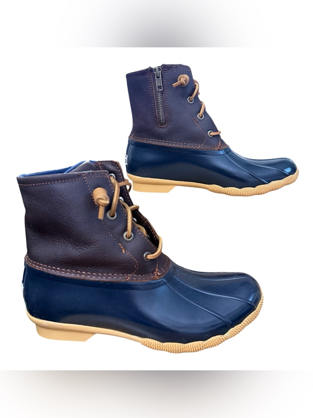 Sperry Saltwater Duck Boots, brown/navy, 7M women